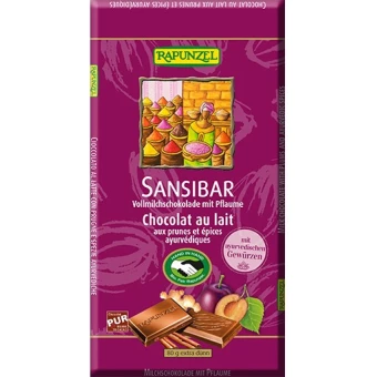Chocolat Sansibar Lait Prunes Épices - 80g - Rapunzel