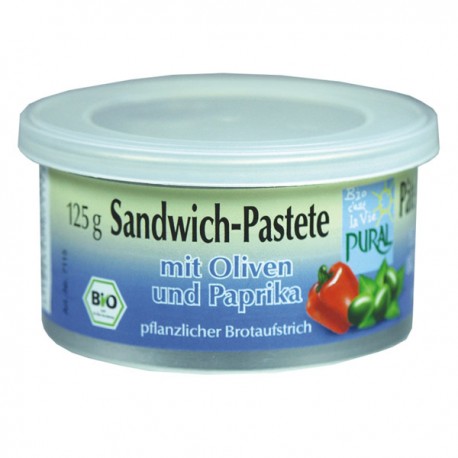 Pâté végétal "Poivron et Olives" 125g-Pural