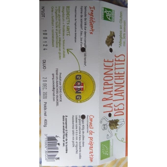 Pâtes La Raiponces des Lanchettes Orties - 400g - Gong