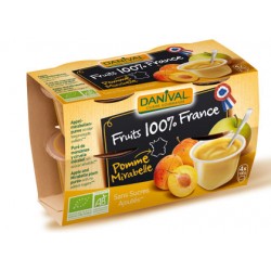 Purée 100% France Pomme et Mirabelle (4x100g)-Danival