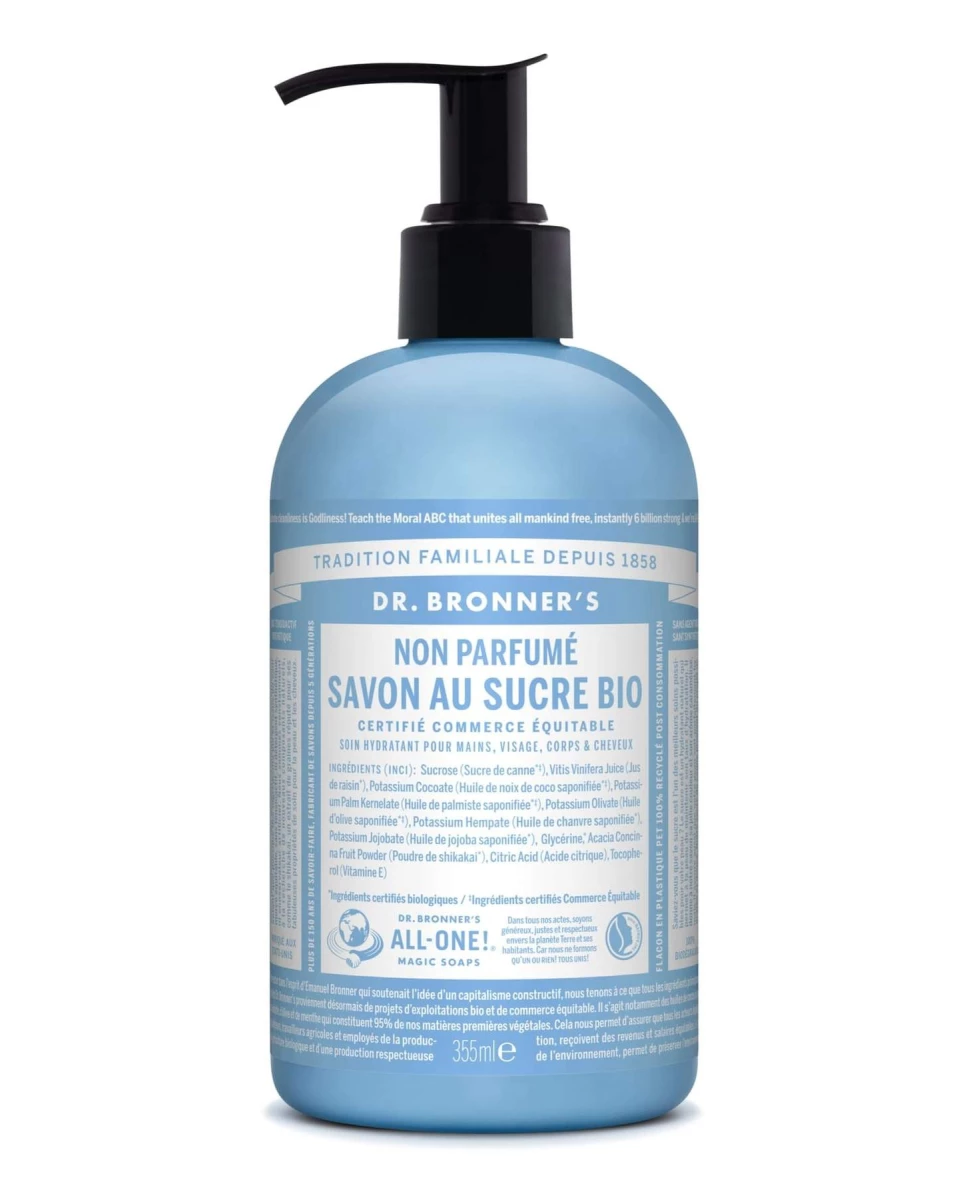 Savon Sucre Sans Parfum - 355ml - Dr Bronner's
