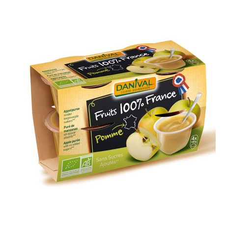 Purée 100% France Pomme (4x100g)-Danival