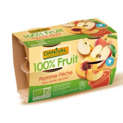 Purée 100% Fruit Pomme et Pêche (4x100g)-Danival