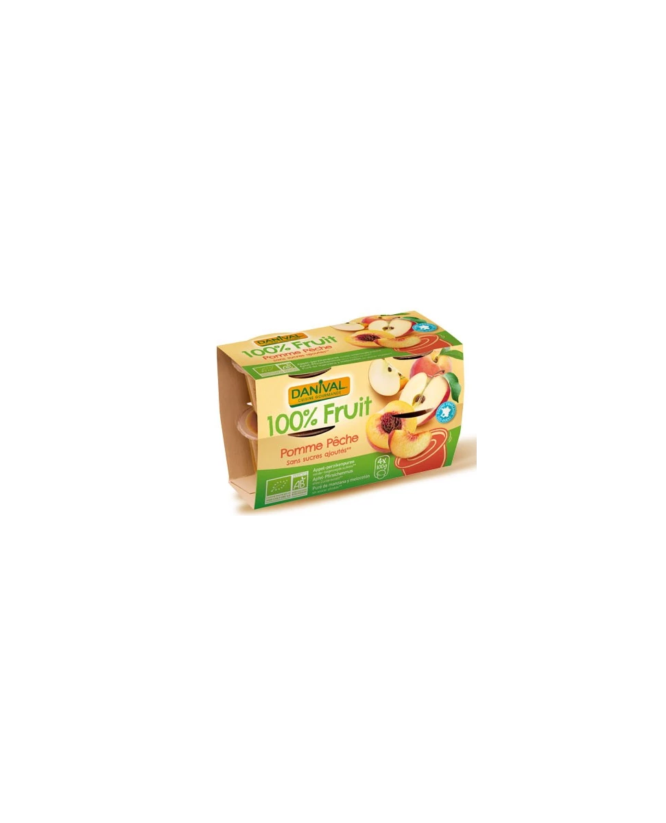 Purée 100% Fruit Pomme et Pêche (4x100g)-Danival