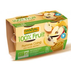 Purée 100% Fruit Pomme et Coing (4x100g)-Danival