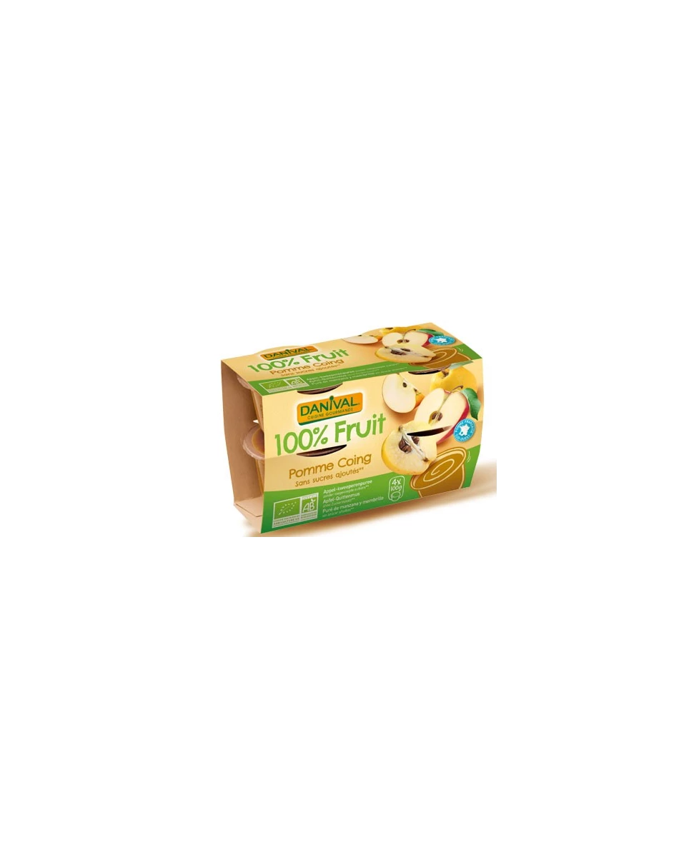 Purée 100% Fruit Pomme et Coing (4x100g)-Danival