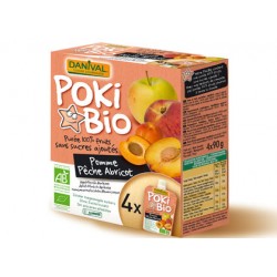 POKIBio Pomme Pêche Abricot (4x90g)-Danival