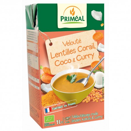 Velouté Lentilles Corail Coco Curry - 1L - Priméal