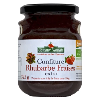 Confiture Rhubarbe Fraises - 325g - Côteaux Nantais