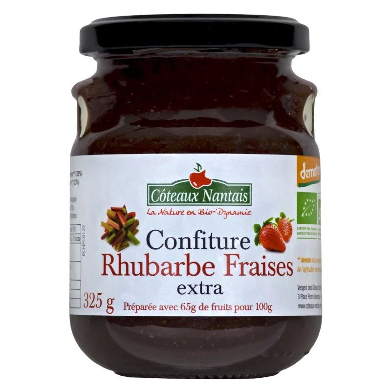 Confiture Rhubarbe Fraises - 325g - Côteaux Nantais