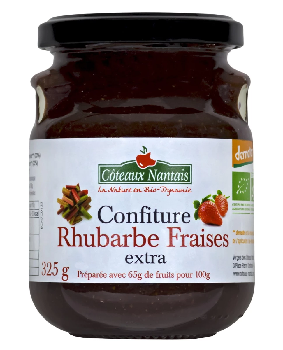 Confiture Rhubarbe Fraises - 325g - Côteaux Nantais
