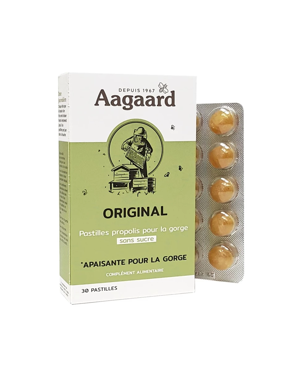 Original Pastilles Pour la Gorge - 30 Pastilles - Aagaard Propolis