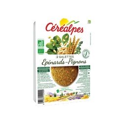 Galettes Epinards Pignons Vegan - 2 x 90 g - Céréalpes