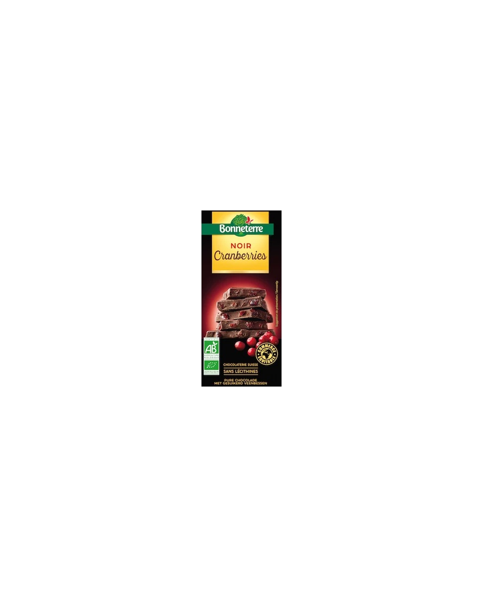 Chocolat Noir Cranberries 100g -Bonneterre