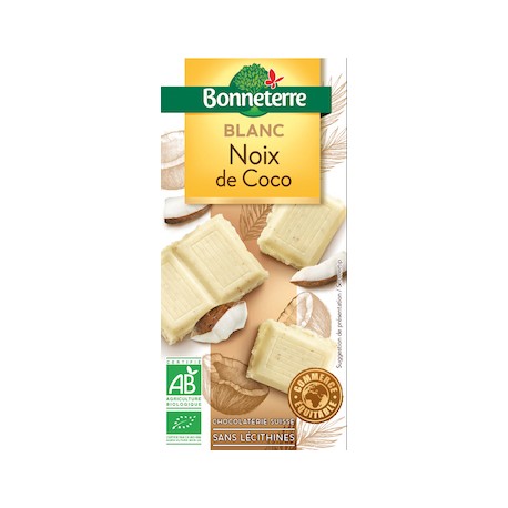 Chocolat Blanc Noix de Coco 100g -Bonneterre