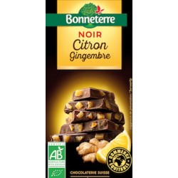 Chocolat Noir Citron Gingembre 100g -Bonneterre