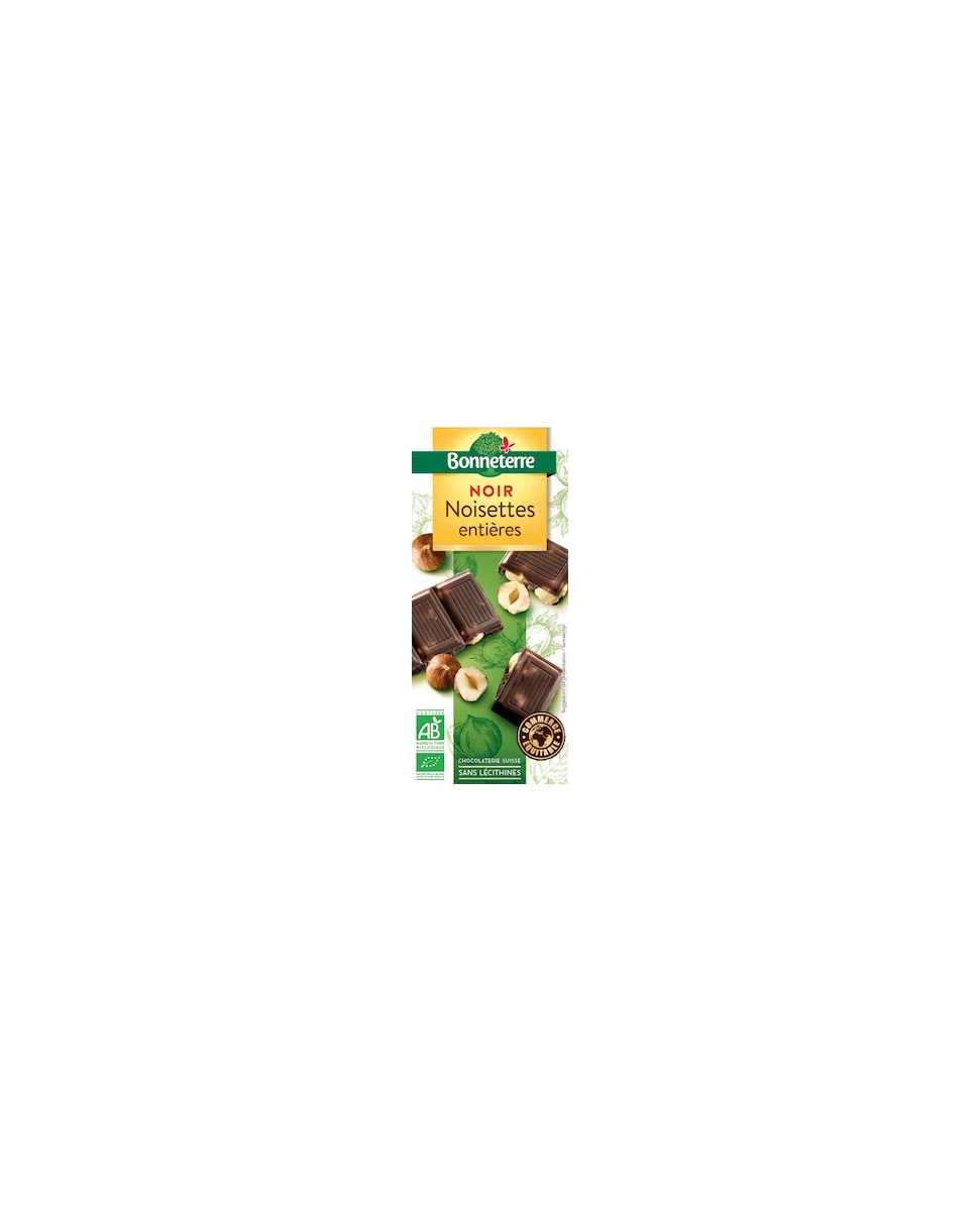 Chocolat Noir Noisettes Entières 100g -Bonneterre