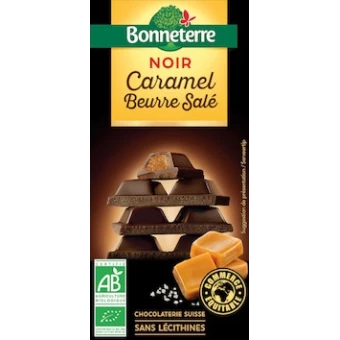 Chocolat Noir Caramel Beurre Salé 100g -Bonneterre