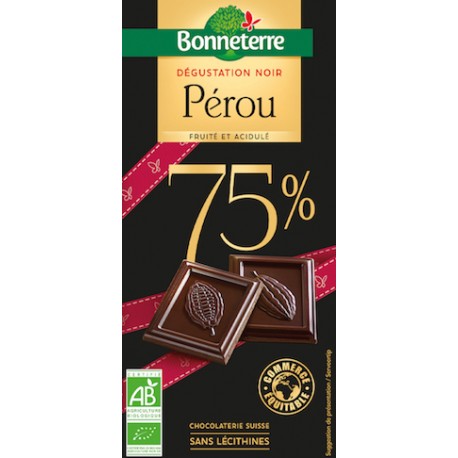 Chocolat Noir Sélection Pérou 100g -Bonneterre