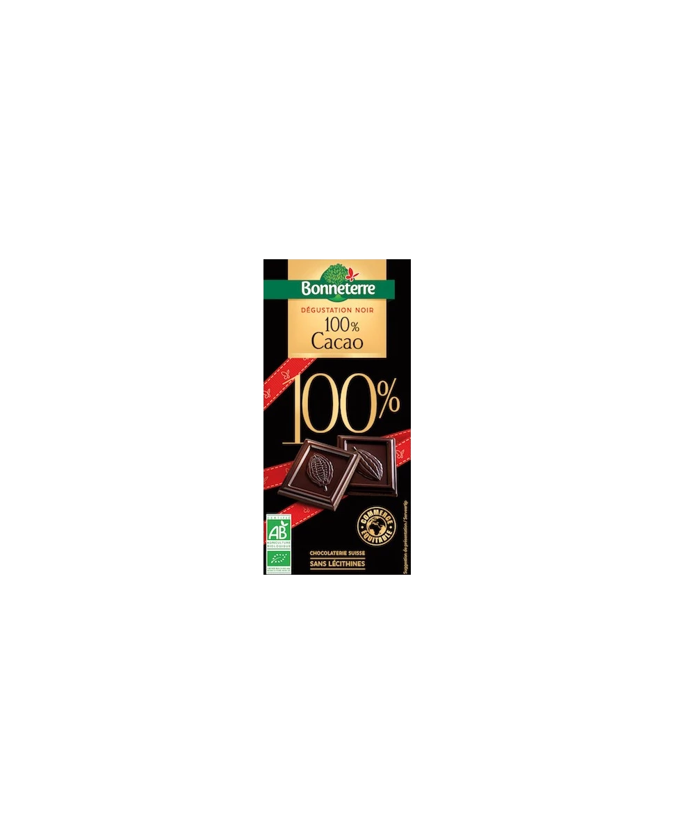 Chocolat Noir 100% Cacao 70g -Bonneterre