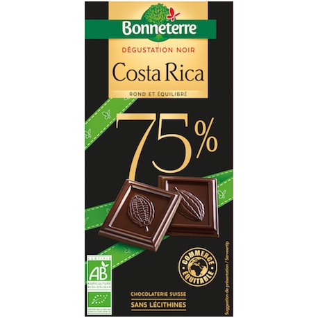 Chocolat Noir Origines Intenses Costa Rica 70g -Bonneterre