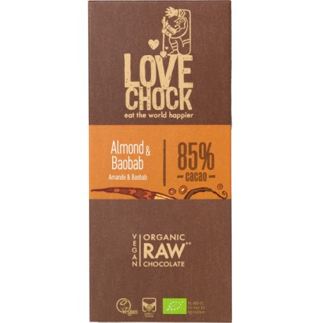 Chocolat Cru 85% Amande & Baobab - 70g - Lovechock