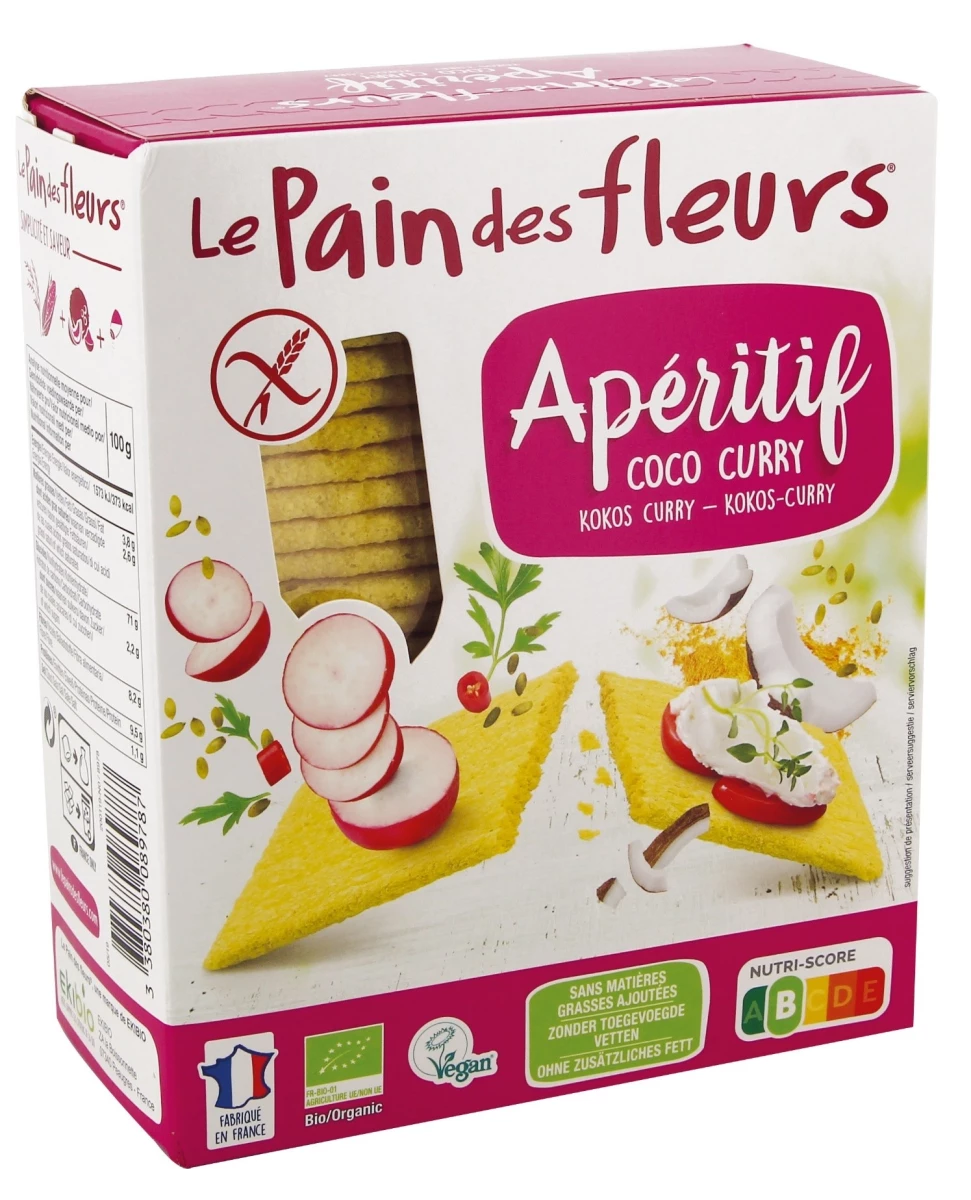 Tartines Craquantes Apéritif Coco Curry - 150g - Le Pain des Fleurs