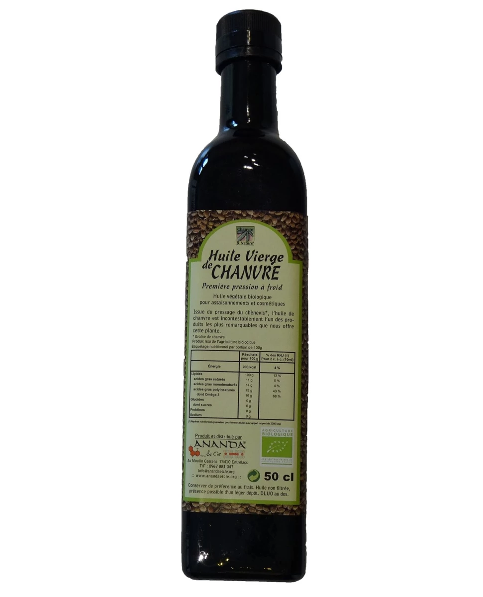 Huile de Chanvre Bio - 50cl - Ananda & Cie