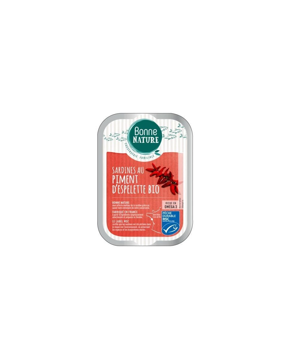 Sardines au Piment d'Espelette - 115g - Bonne Nature