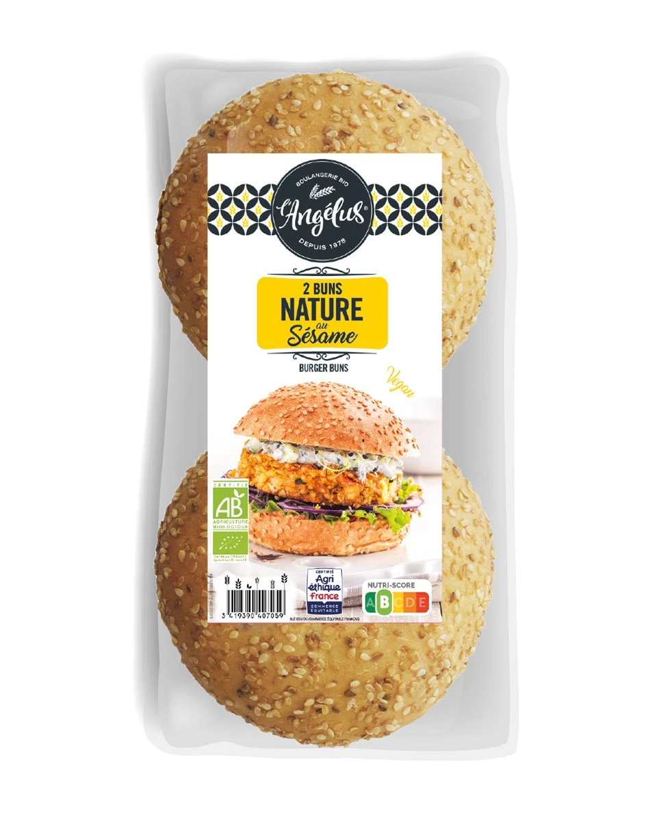 Buns Nature au Sésame - 2 unités - L'Angelus