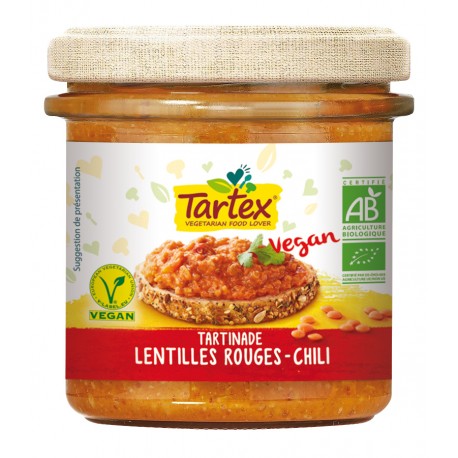 Tartinade Lentilles Rouges Chili - 140g - Tartex