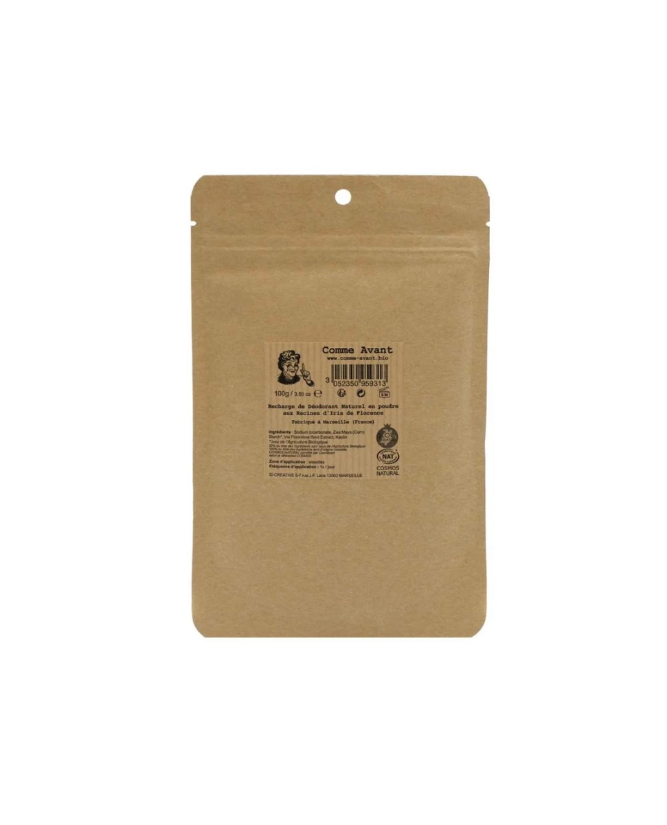 Recharge Déodorant Nature aux Racines d'Iris - 100g - Comme Avant