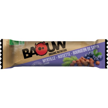 Barre Myrtille Noisette Bourgeon de Sapin - 25g - Baouw Organic Nutrition