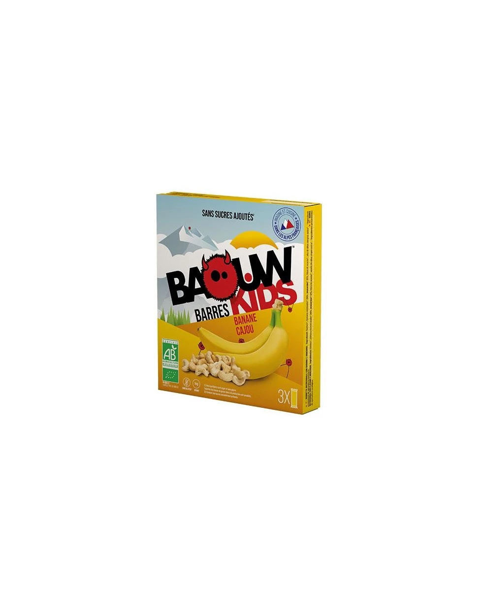 Barres Kids Bio Banane Cajou - x3 - Baouw Organic Nutrition
