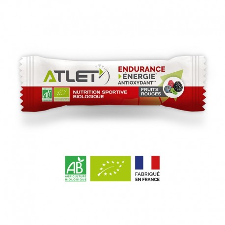 Barre Énergétique Biologique Fruits Rouges – 25g – Atlet