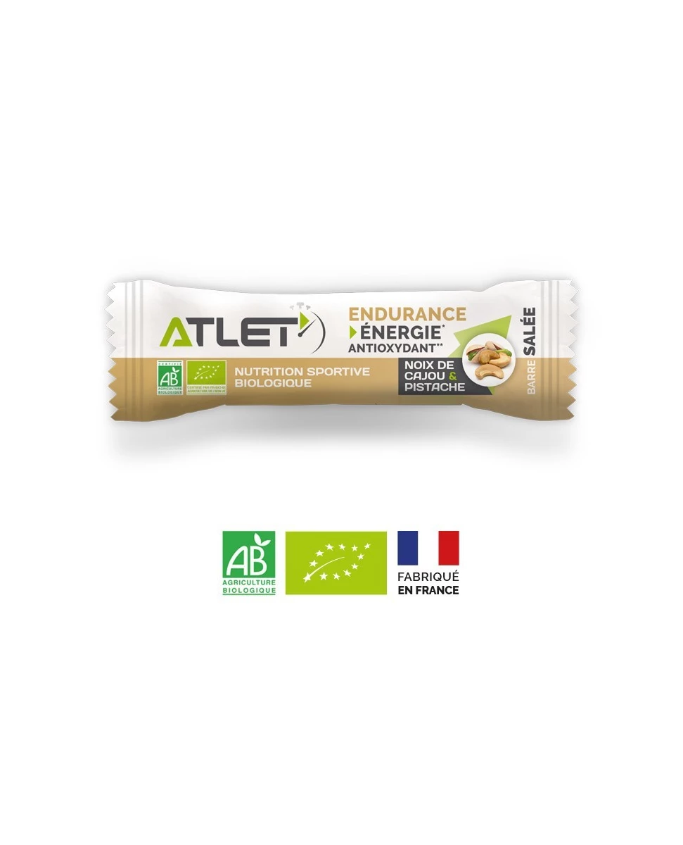 Barre Salée Énergétique Bio Noix de Cajou & Pistache – 25g – Atlet