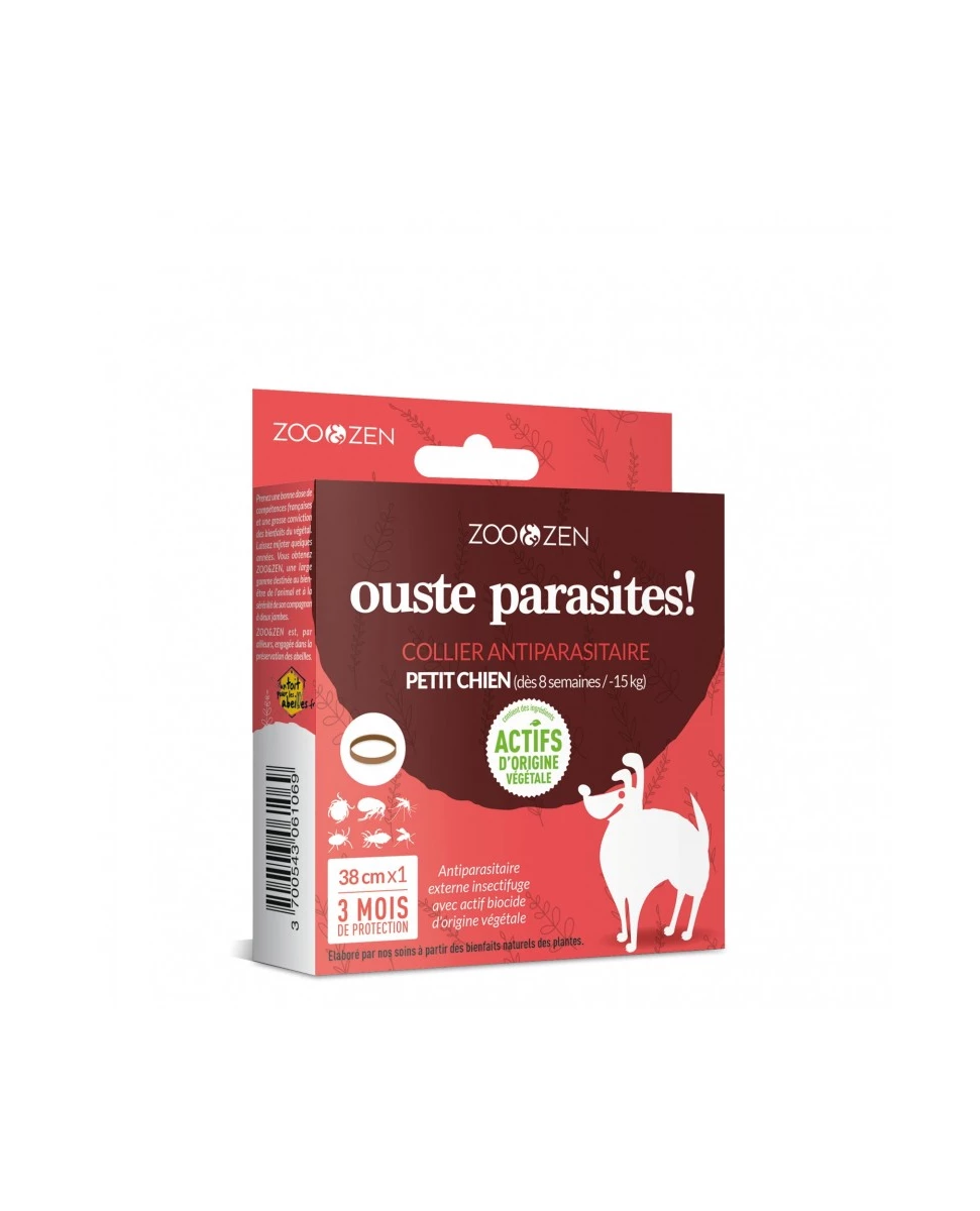 Collier Anti-parasitaire Petit Chien - Diamètre 38cm - Zoo & Zen