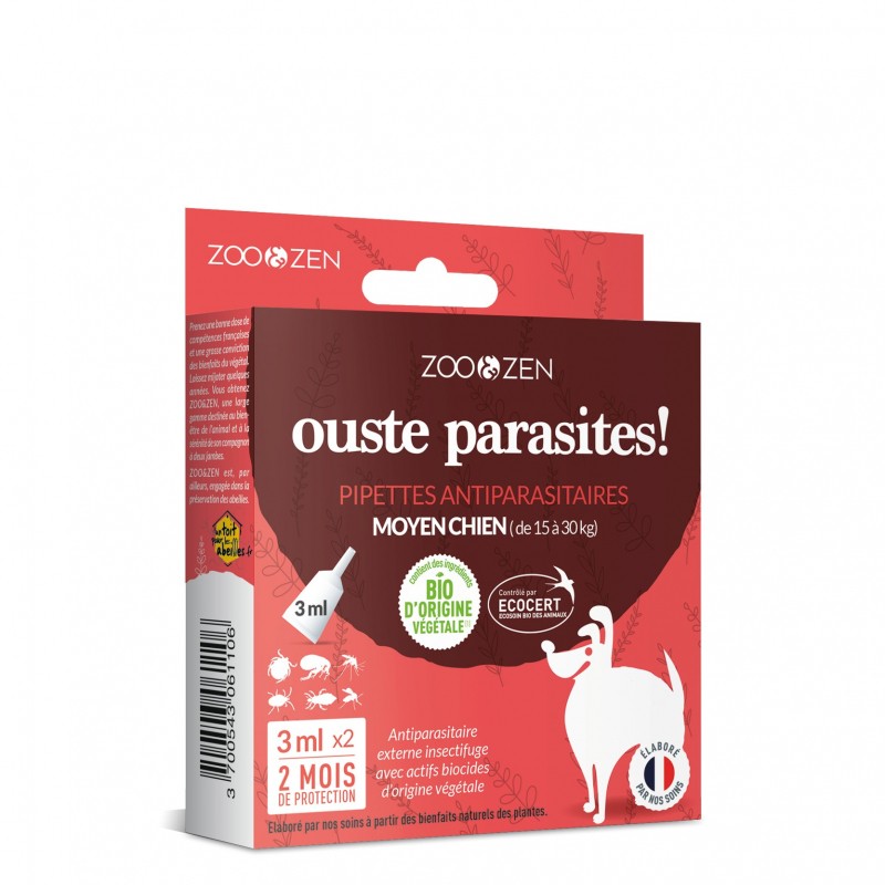 Pipettes Insectifuge naturel : Antiparasitaire pour chien - Wanimo