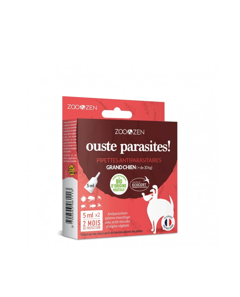 Pipettes Anti-parasitaires Grand Chien - 2x5ml - Zoo & Zen