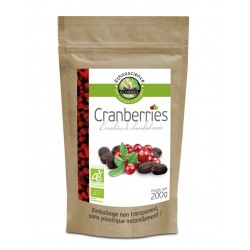 Cranberries Enrobées de Chocolat Noir - 200g - Ecoidées