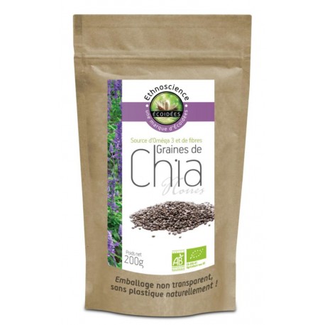 Graines de Chia Noires Bio - 200g - Écoidées