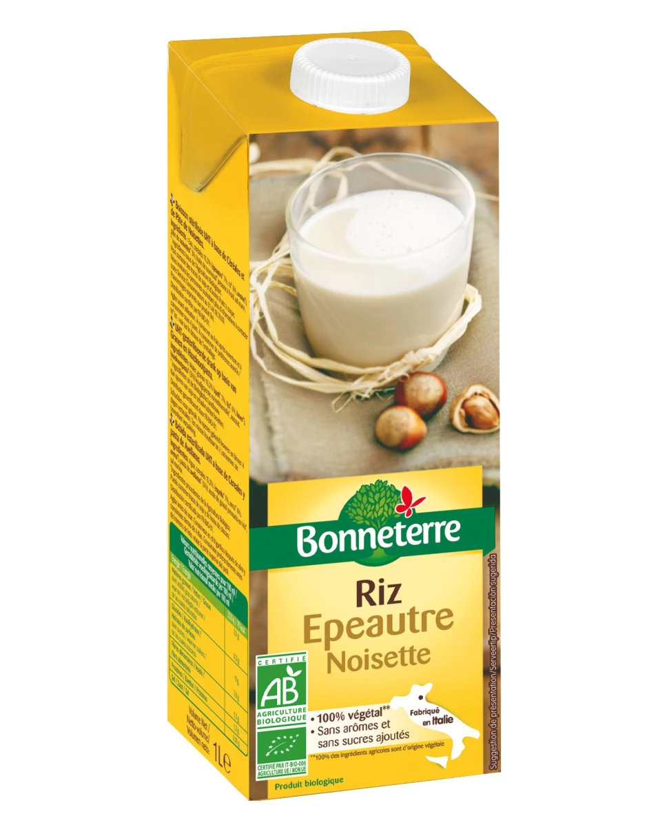 Boisson végétale au Riz Epeautre Noisette 1L-Bonneterre