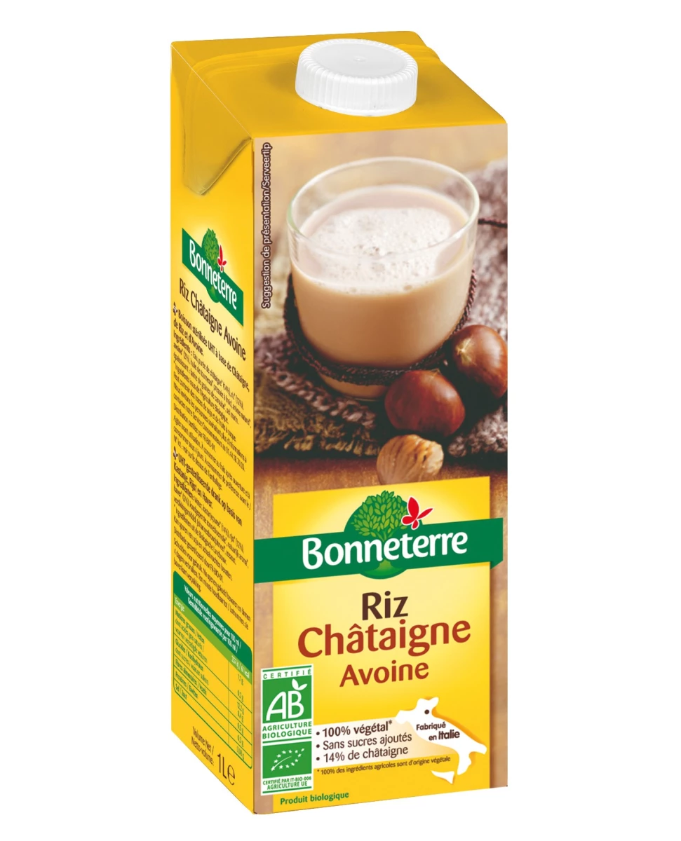 Boisson végétale au Riz Châtaigne Avoine 1L-Bonneterre