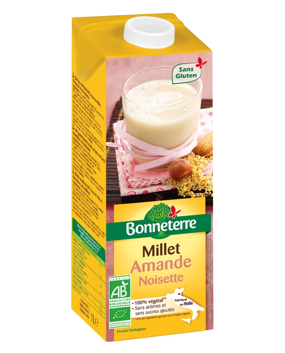 Boisson végétale au Millet Amande Noisette 1L-Bonneterre