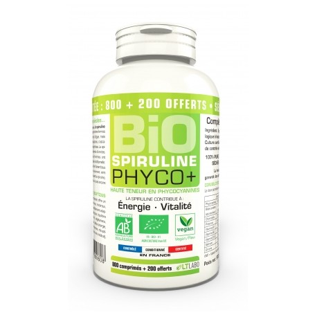 Spiruline Bio Phyco+ - 1000 comprimés - LT Labo