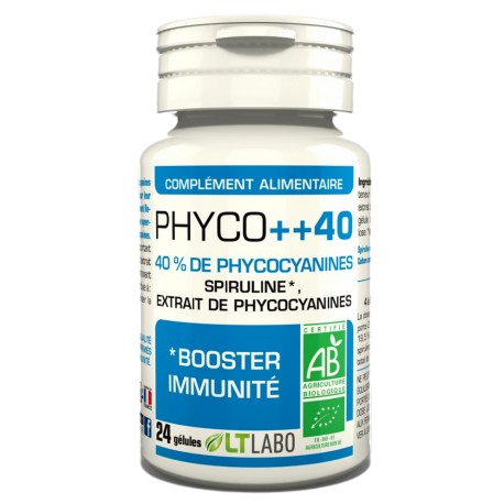 Spiruline Phyco++ 40 Extrait de Phycocyanines - 24 Gélules - LT Labo