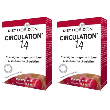 Lot de 2 Boites de Circulation 14 - 2x45 Comprimés - Diet Horizon