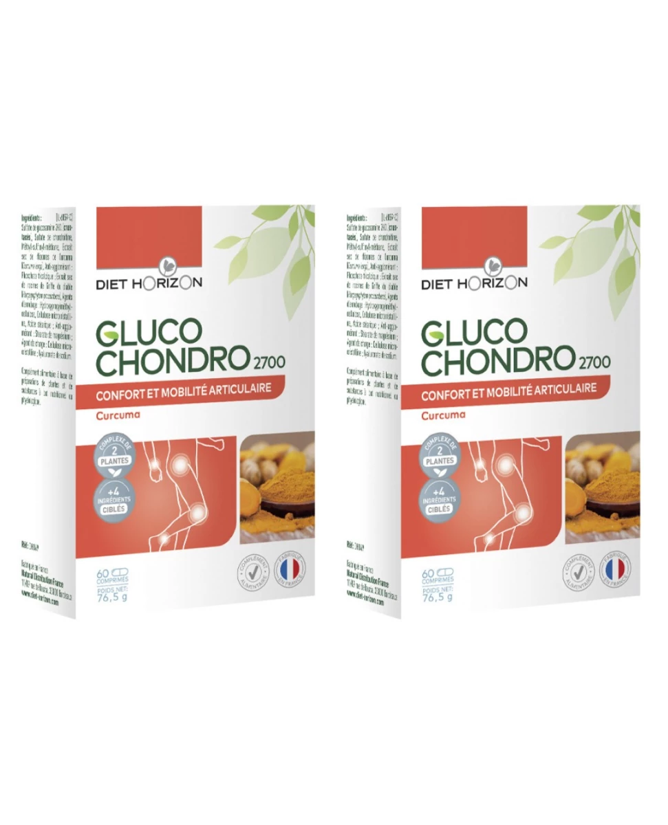 Lot de 2 Boites de Gluco Chondro 2700 - 2x60 Comprimés - Diet Horizon