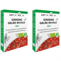 Ginseng Gelée Royale Bio - 20 ampoules de 10ml + 20 offertes - Diet Horizon