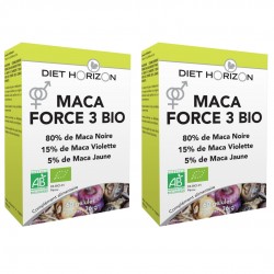 Lot de 2 boites Maca Force 3 Bio - 2x60 Gélules - Diet Horizon